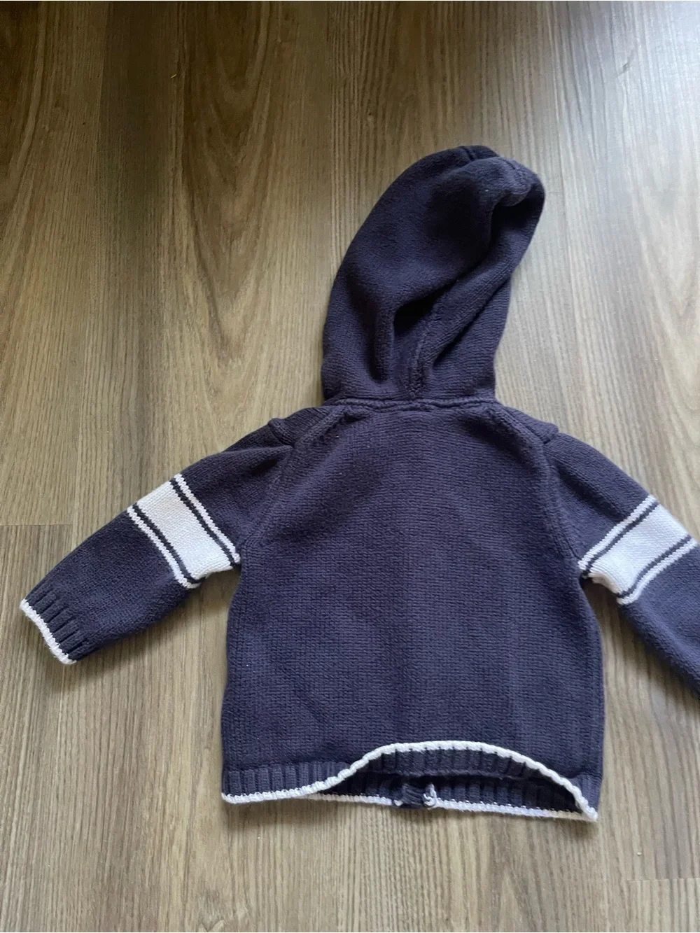 Janie and Jack Navy Varsity Knit Hoodie Sweater Cardigan 3 - 6 Month Preppy chic